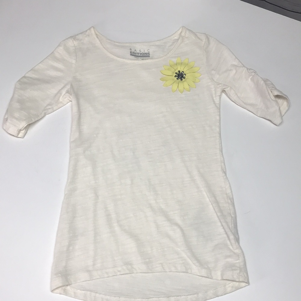 Little girls blouse with yellow flower